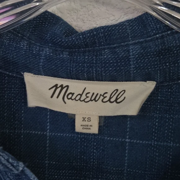 Madewell Blue Long Sleeve Dress - Picture 6 of 9